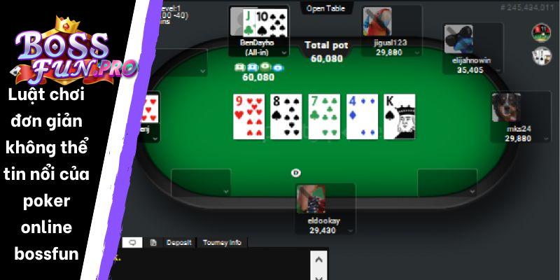 Luật chơi đơn giản không thể tin nổi của poker online bossfun